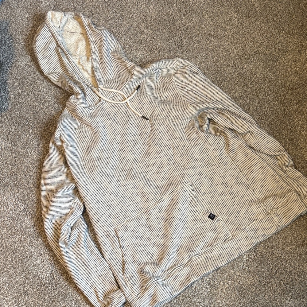 Threads 4 Thought Cream and Black Striped Hoodie